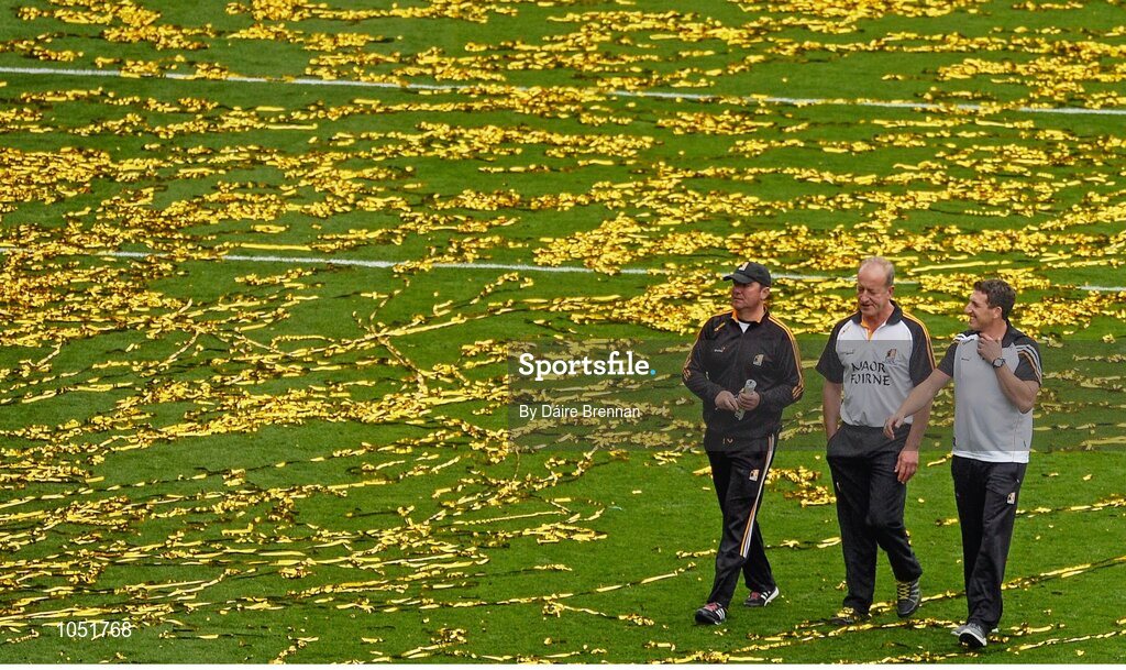 6 September 2015; Kilkenny selectors James McGarry, Michael Dempsey, and Derek Lyng during the lap of honour after the game. GAA Hurling All-Ireland Senior Championship Final, Kilkenny v Galway, Croke Park, Dublin.Picture credit: Dáire Brennan / SPORTSFILE
