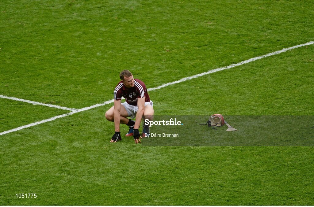 6 September 2015; A dejected Jonathan Glynn, Galway, after the game. GAA Hurling All-Ireland Senior Championship Final, Kilkenny v Galway, Croke Park, Dublin.Picture credit: Dáire Brennan / SPORTSFILE