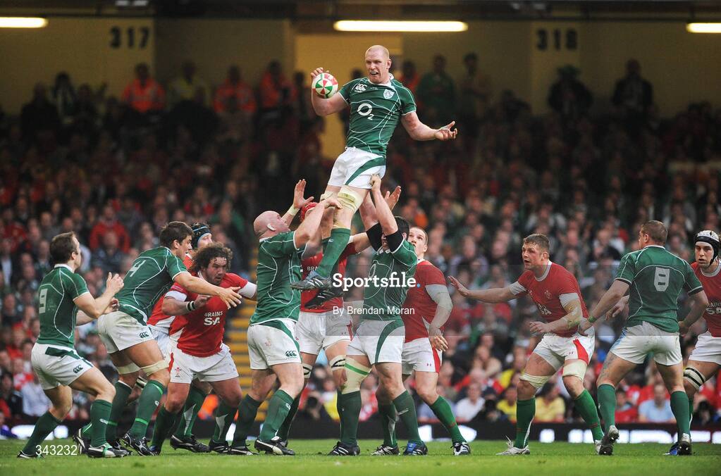 21 March 2009; Paul O'Connell, Ireland, wins a lineout against Wales. RBS Six Nations Championship, Wales v Ireland, Millennium Stadium, Cardiff, Wales. Picture credit: Brendan Moran / SPORTSFILE