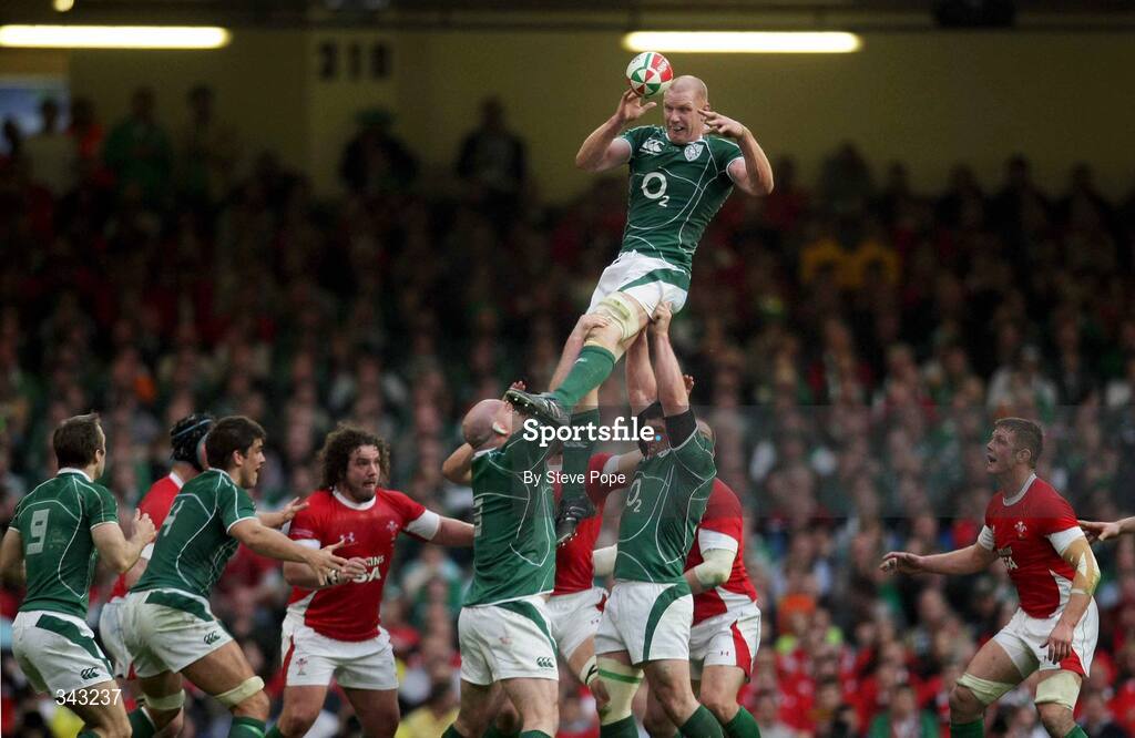 21 March 2009; Paul O'Connell, Ireland, wins a lineout against Wales. RBS Six Nations Championship, Wales v Ireland, Millennium Stadium, Cardiff, Wales. Picture credit: Steve Pope / SPORTSFILE