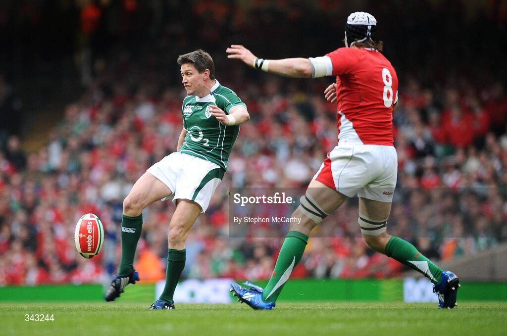 21 March 2009; Ronan O'Gara, Ireland, in action against Ryan Jones, Wales. RBS Six Nations Championship, Wales v Ireland, Millennium Stadium, Cardiff, Wales. Picture credit: Stephen McCarthy / SPORTSFILE