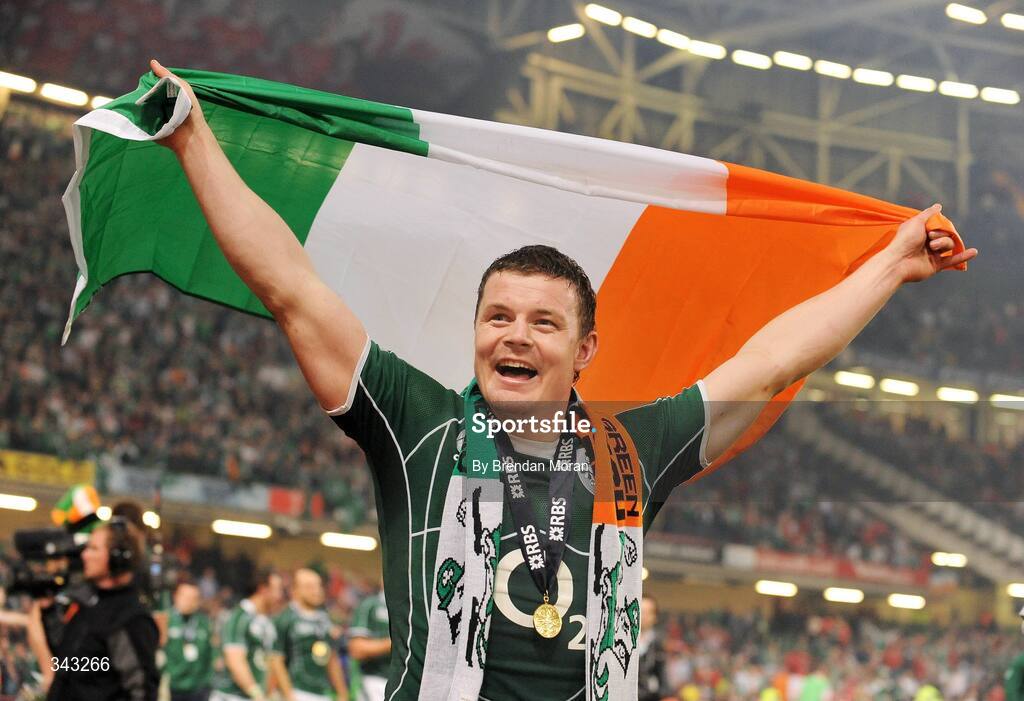 21 March 2009; Ireland captain Brian O'Driscoll celebrates after victory over Wales. RBS Six Nations Championship, Wales v Ireland, Millennium Stadium, Cardiff, Wales. Picture credit: Brendan Moran / SPORTSFILE