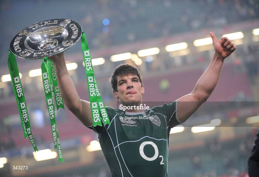 21 March 2009; Ireland's Donncha O'Callaghan celebrates with the Triple Crown. RBS Six Nations Championship, Wales v Ireland, Millennium Stadium, Cardiff, Wales. Picture credit: Stephen McCarthy / SPORTSFILE
