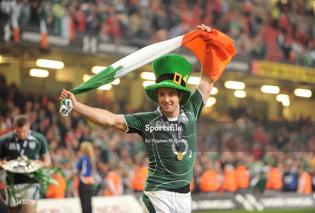 21 March 2009; Ireland's Rob Kearney celebrates his side's victory. RBS Six Nations Championship, Wales v Ireland, Millennium Stadium, Cardiff, Wales. Picture credit: Stephen McCarthy / SPORTSFILE