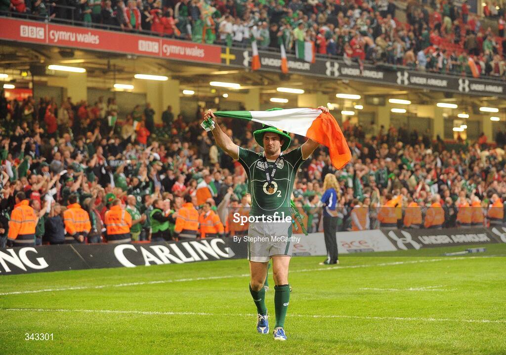 21 March 2009; Ireland's Rob Kearney celebrates after the game. RBS Six Nations Championship, Wales v Ireland, Millennium Stadium, Cardiff, Wales. Picture credit: Stephen McCarthy / SPORTSFILE