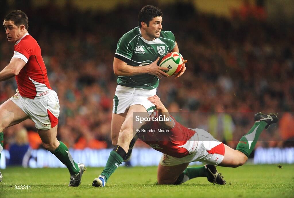 21 March 2009; Rob Kearney, Ireland, is tackled by Jamie Roberts, Wales. RBS Six Nations Championship, Wales v Ireland, Millennium Stadium, Cardiff, Wales. Picture credit: Brendan Moran / SPORTSFILE