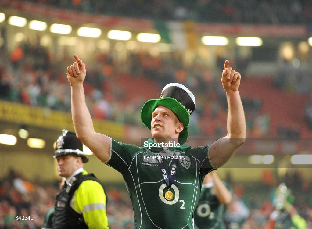 21 March 2009; Ireland's Paul O'Connell celebrates after the match. RBS Six Nations Championship, Wales v Ireland, Millennium Stadium, Cardiff, Wales. Picture credit: Stephen McCarthy / SPORTSFILE