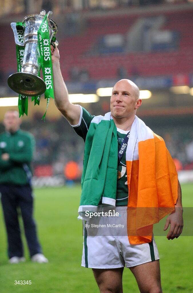 21 March 2009; Peter Stringer celebrates with the RBS Six Nations Championship trophy. RBS Six Nations Championship, Wales v Ireland, Millennium Stadium, Cardiff, Wales. Picture credit: Stephen McCarthy / SPORTSFILE