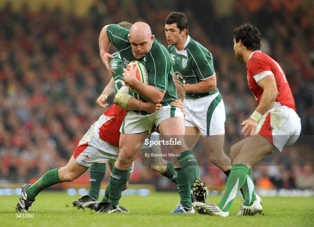 21 March 2009; John Hayes, Ireland, is tackled by Gethin Jenkins, Wales. RBS Six Nations Championship, Wales v Ireland, Millennium Stadium, Cardiff, Wales. Picture credit: Brendan Moran / SPORTSFILE