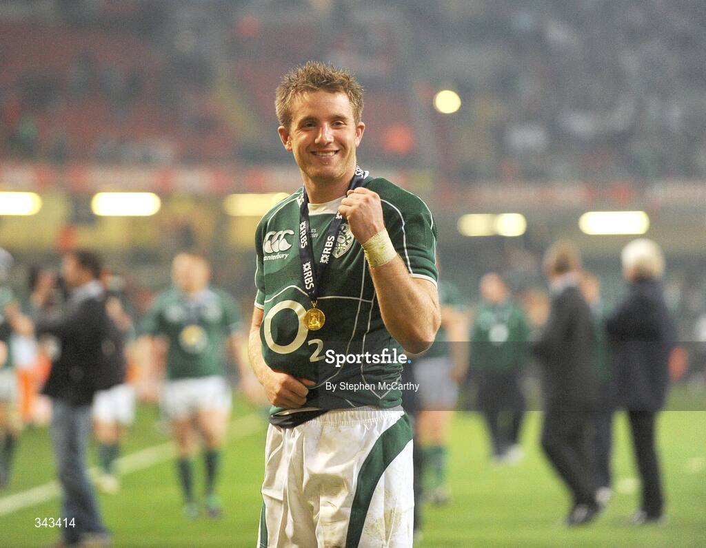 21 March 2009; Ireland's Luke Fitzgerald celebrates after the match. RBS Six Nations Championship, Wales v Ireland, Millennium Stadium, Cardiff, Wales. Picture credit: Stephen McCarthy / SPORTSFILE