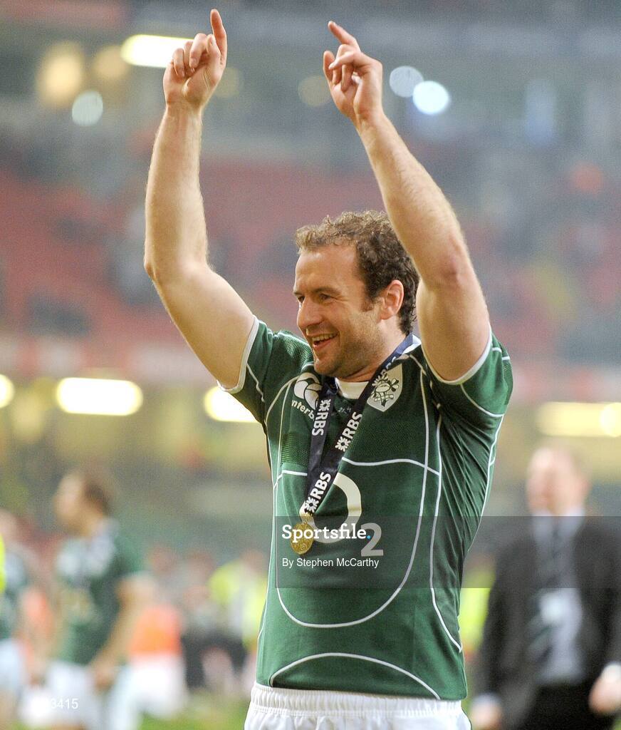 21 March 2009; Ireland's Geordan Murphy celebrates after the match. RBS Six Nations Championship, Wales v Ireland, Millennium Stadium, Cardiff, Wales. Picture credit: Stephen McCarthy / SPORTSFILE