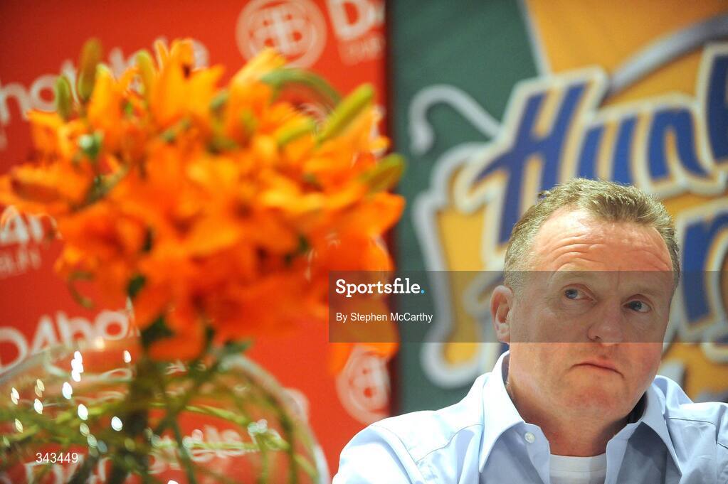 22 March 2009; Trainer Harry Hawkins speaking at a press conference following Newly crowned WBA World Super Bantamweight Champion Bernard Dunne's victory over Ricardo Cordoba at the Hunky Dorys World Title Fight Night. Bernard Dunne Press Conference, Ballsbridge Court, Dublin. Picture credit: Stephen McCarthy / SPORTSFILE