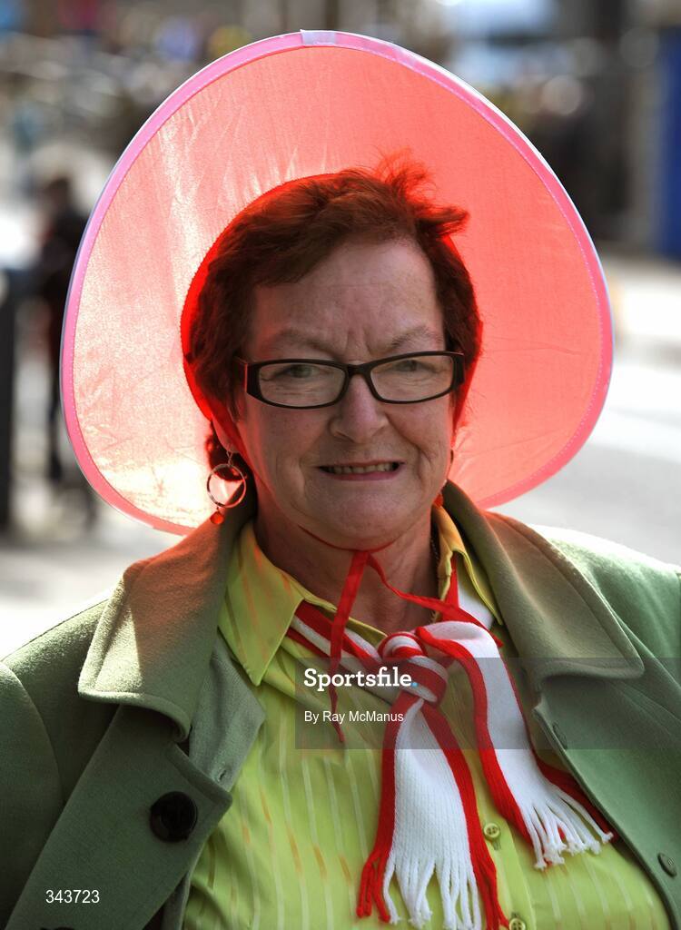 17 March 2009; A De La Salle supporter on the way to the game. AIB All-Ireland Senior Club Hurling Championship Final, Portumna, Co. Galway, v De La Salle, Waterford, Croke Park, Dublin. Picture credit: Ray McManus / SPORTSFILE