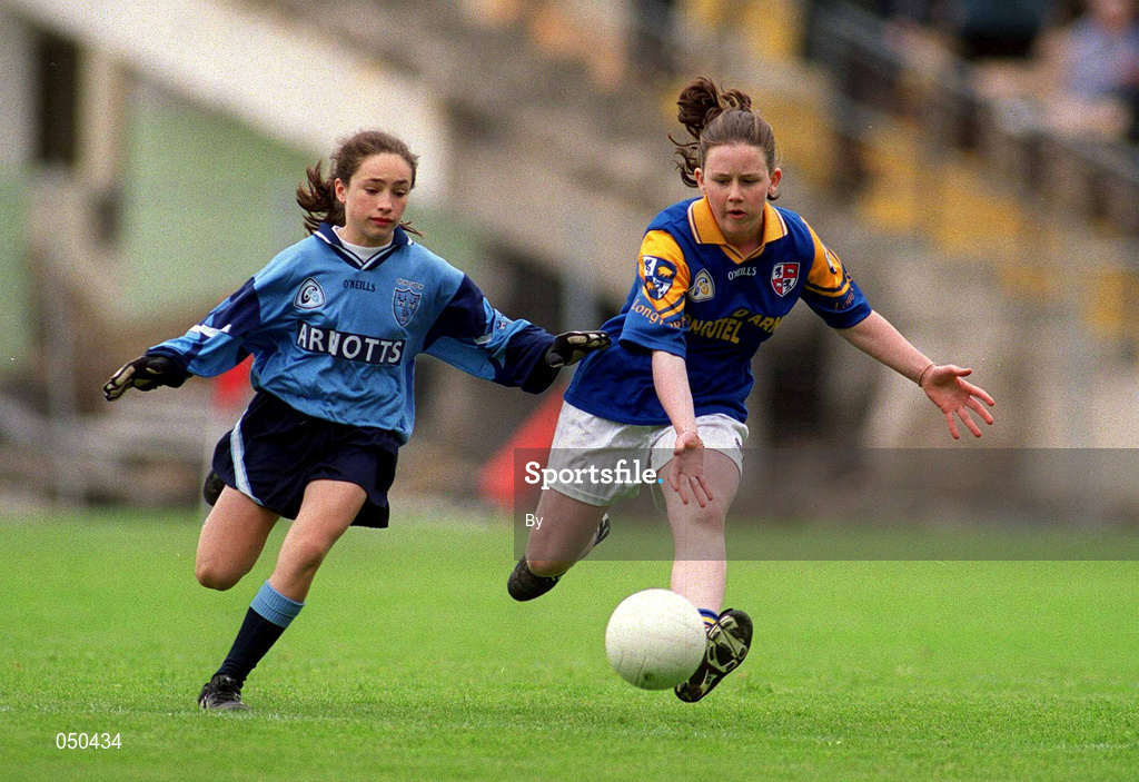 4 June 2000; General view of an girls underage football game which took part during halftime of the Dublin v Wexford, Leinster Senior Hurling Championship, Croke Park, Dublin. Picture credit; Aoife Rice/SPORTSFILE
