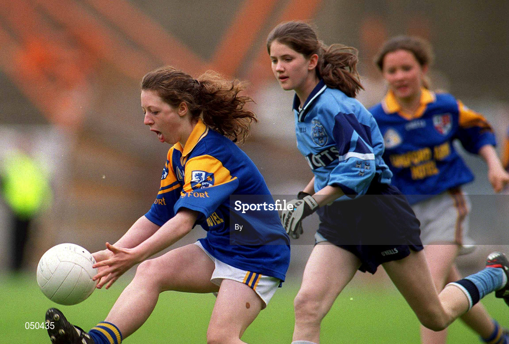 4 June 2000; General view of an girls underage football game which took part during halftime of the Dublin v Wexford, Leinster Senior Hurling Championship, Croke Park, Dublin. Picture credit; Aoife Rice/SPORTSFILE