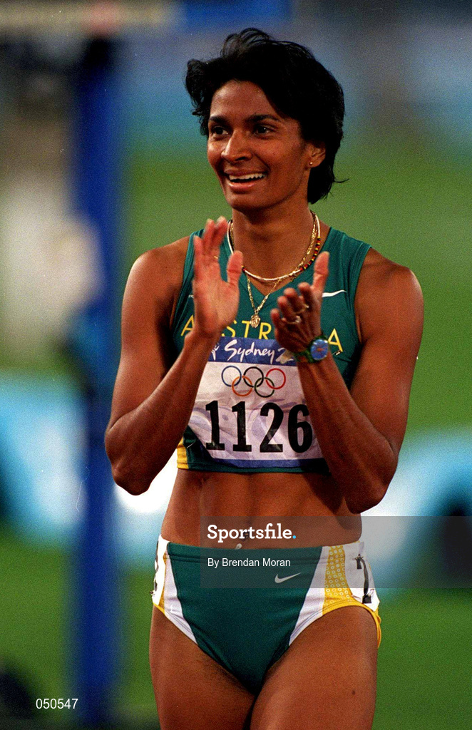 23 September 2000; Nova Peris Kneebone, Australia, during the Women's 800m, Stadium Australia, Sydney Olympic Park, Homebush Bay, Sydney, Australia. Photo by Brendan Moran/Sportsfile