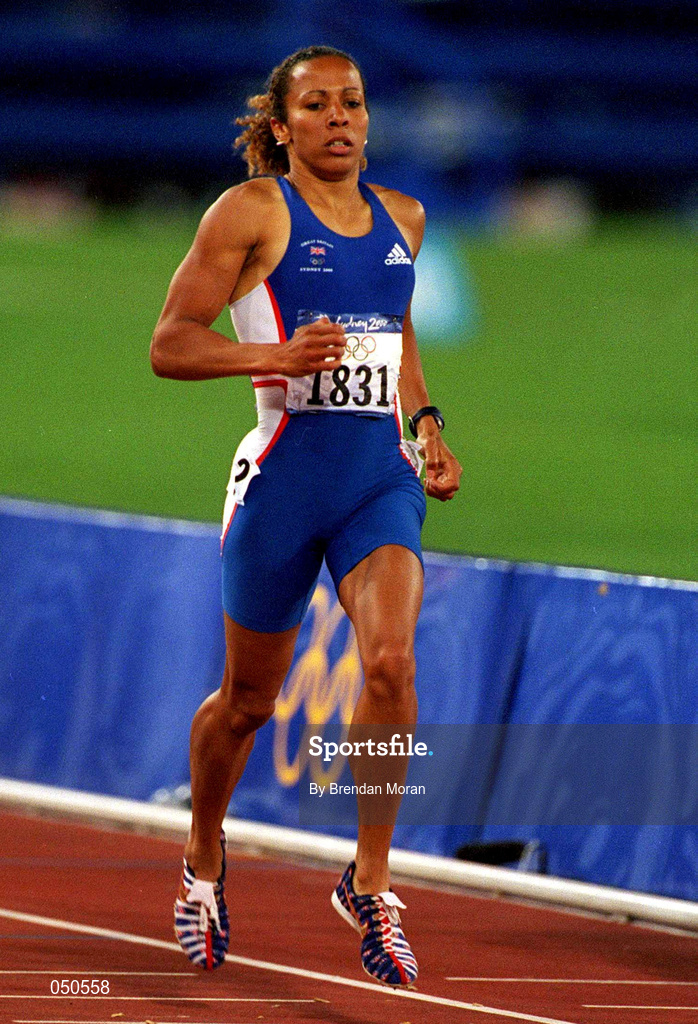 23 September 2000; Kelly Holmes, Great Britain, during the Women's 800m, Stadium Australia, Sydney Olympic Park, Homebush Bay, Sydney, Australia. Photo by Brendan Moran/Sportsfile