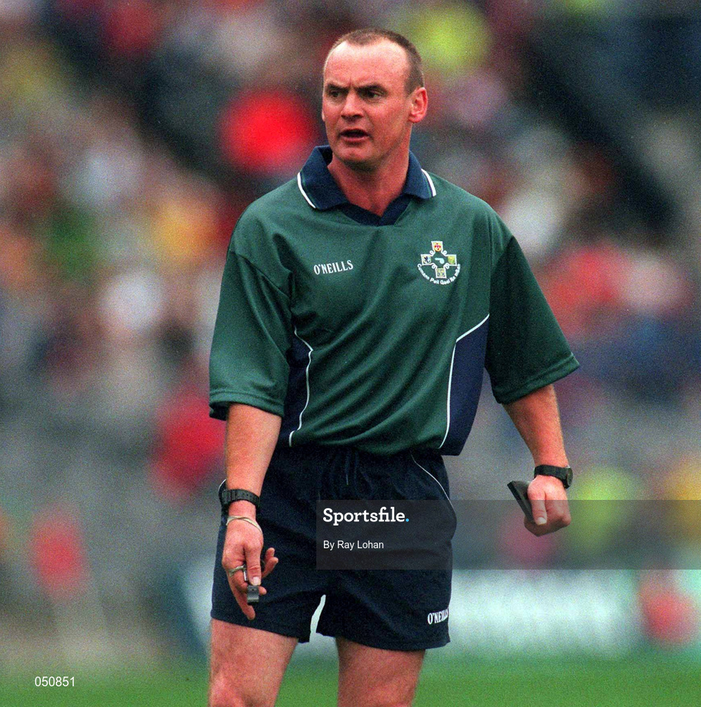 1 October 2000; Referee Christy Haughney during the All-Ireland Ladies Junior Football Final match between Down and Galway at Croke Park in Dublin. Photo by Ray Lohan/Sportsfile
