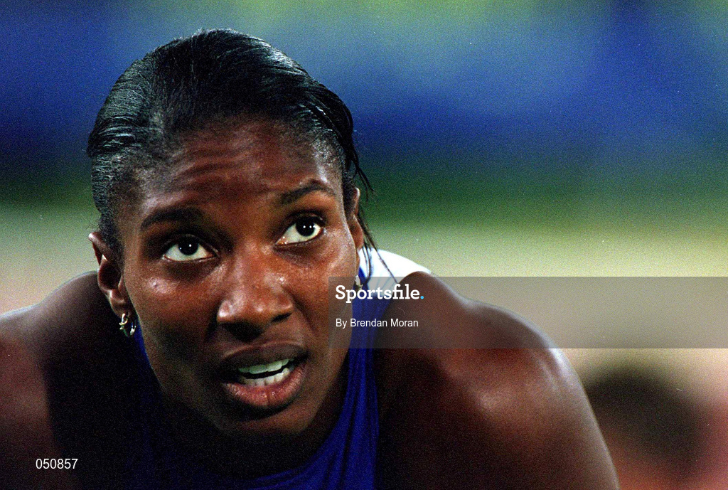 23 September 2000; Denise Lewis of Great Britain during the Decathlon. Stadium Australia, Sydney Olympic Park, Homebush Bay, Sydney, Australia. Photo by Brendan Moran/Sportsfile