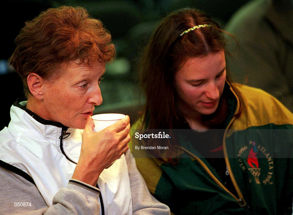 23 September 2000; Mary O'Sullivan, left and Gillian O'Sullivan, mother and sister of Sonia O'Sullivan respectively at Stadium Australia, Sydney Olympic Park, Homebush Bay, Sydney, Australia. Photo by Brendan Moran/Sportsfile