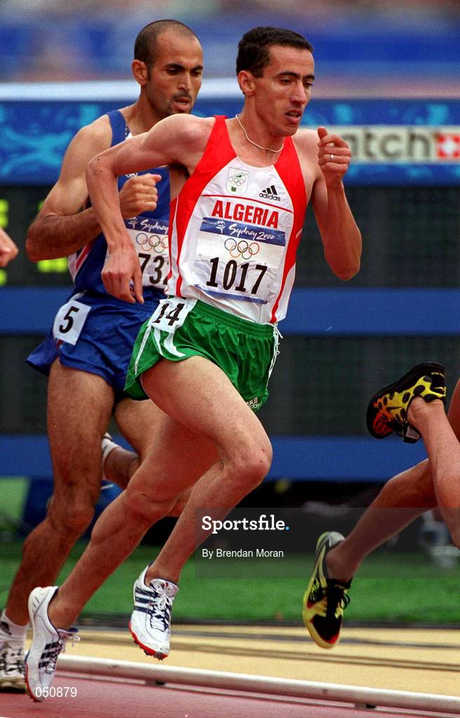 23 September 2000; Algeria's Noureddine Morceli (1017), mens 1500m, Stadium Australia, Sydney Olympic Park, Homebush Bay, Sydney, Australia. Photo by Brendan Moran/Sportsfile