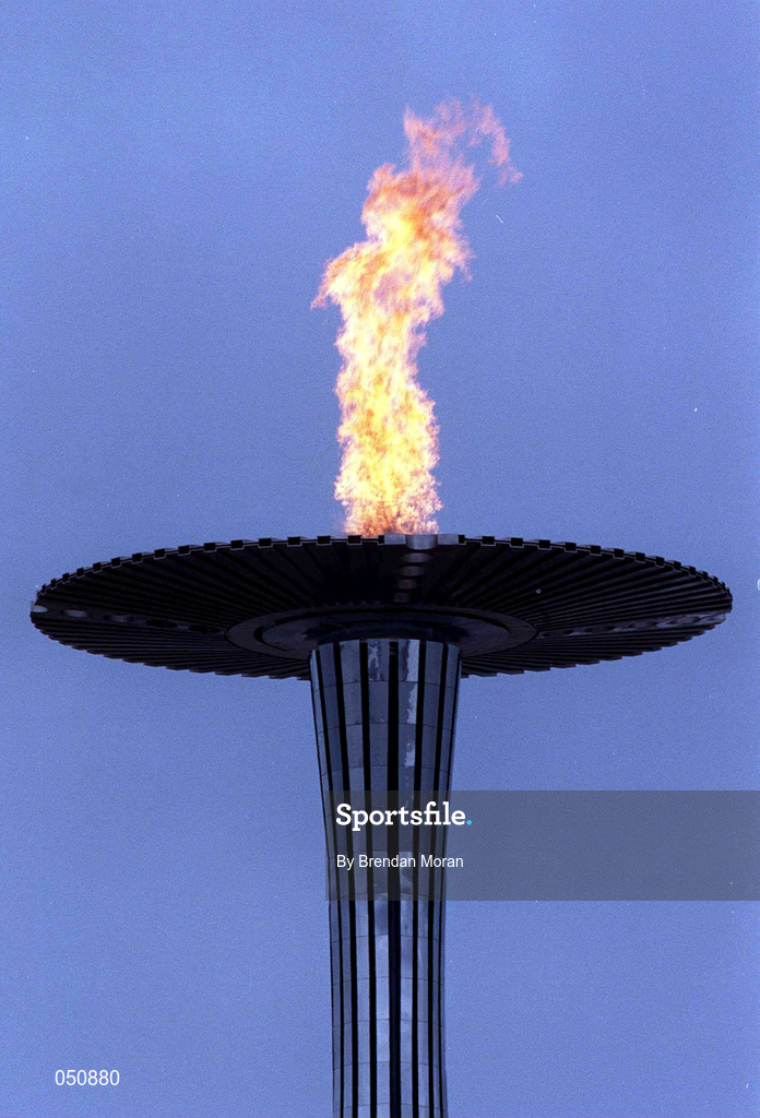 25 September 2000; A general view of The Olympic torch during the Sydney Olympics at Sydney Olympic Park in Sydney, Australia. Photo by Brendan Moran/Sportsfile