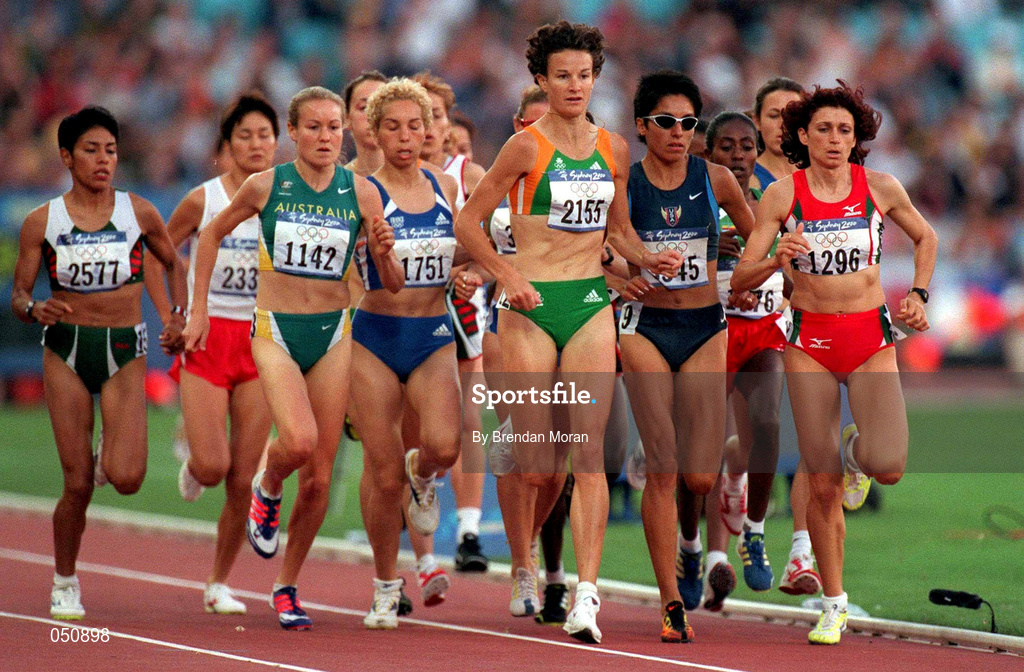 23 September 2000; Sonia O'Sullivan of Ireland, 2155, in action during the Women's 5000m Stadium Australia, Sydney Olympic Park, Homebush Bay, Sydney, Australia. Photo by Brendan Moran/Sportsfile