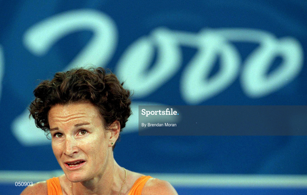 23 September 2000; Sonia O'Sullivan of Ireland pictured after the Women's 5000m heat at Stadium Australia, Sydney Olympic Park, Homebush Bay, Sydney, Australia. Photo by Brendan Moran/Sportsfile