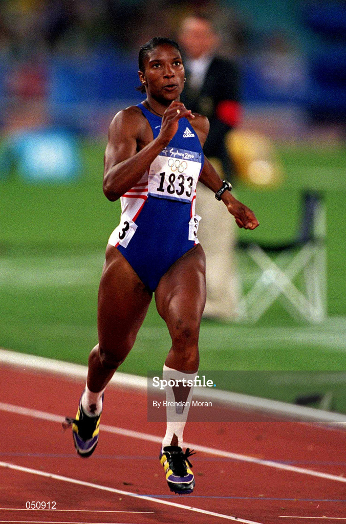 23 September 2000; Denise Lewis of Great Britain during the Decathlon. Stadium Australia, Sydney Olympic Park, Homebush Bay, Sydney, Australia. Photo by Brendan Moran/Sportsfile