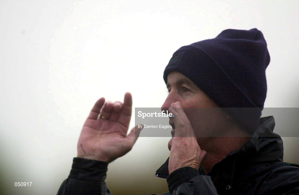 29 October 2000; Roscommon manager John Tobin during the Church & General National Football League Division 1A match between Roscommon and Galway at Dr Hyde Park in Roscommon. Photo by Damien Eagers/Sportsfile