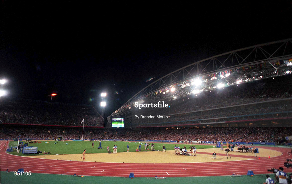 23 September 2000; A general view of Stadium Australia, Sydney Olympic Park in Homebush Bay, Sydney, Australia. Photo by Brendan Moran/Sportsfile