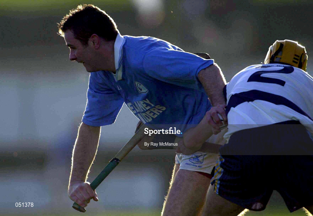 26 November 2000; Tomas Dermody of Graigue Ballycallan is tackled by Briab Walton of UCD during the AIB Leinster Senior Hurling Championship Final between Graigue Ballycallan and University College Dublin at Nowlan Park in Kilkenny. Photo by Ray McManus/Sportsfile