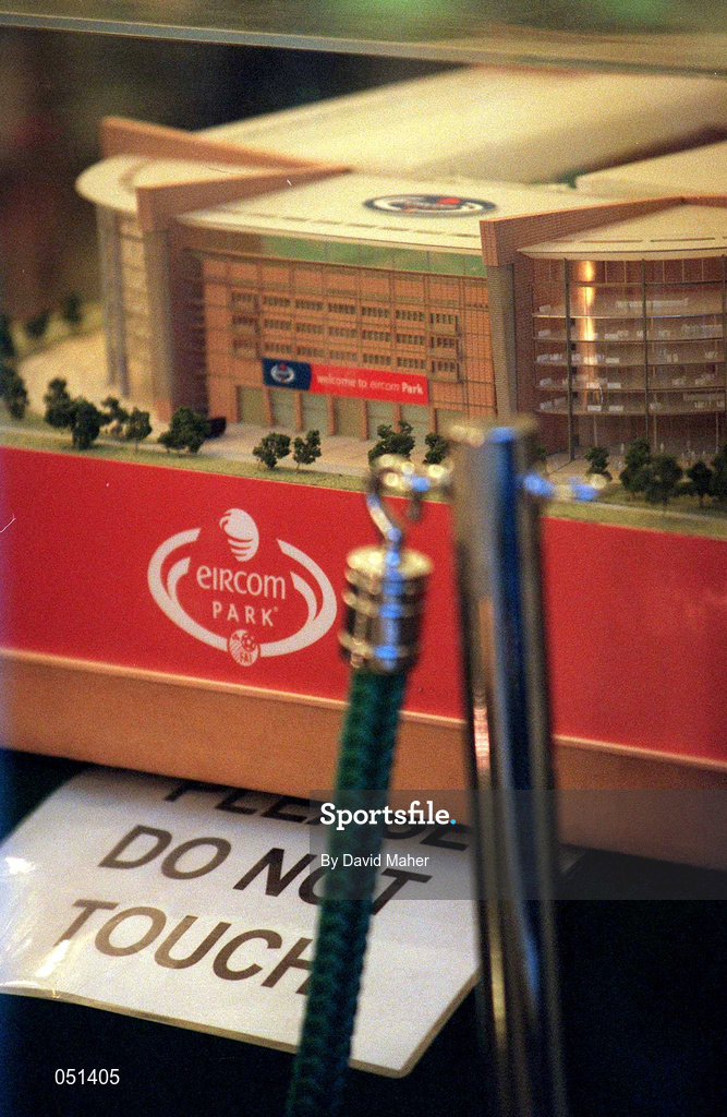 27 November 2000; Picture of the eircom Park model inside the FAI headquarters at Merrion Square in Dublin. Photo by David Maher/Sportsfile