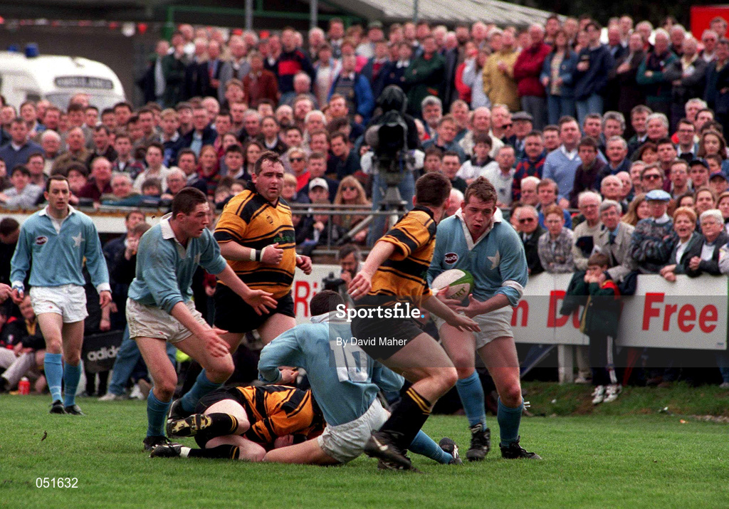 24 April 1996. Action during the AIB League Division 1 match between Garryowen and Young Munster at Dooradoyle in Limerick. Photo by David Maher/Sportsfile