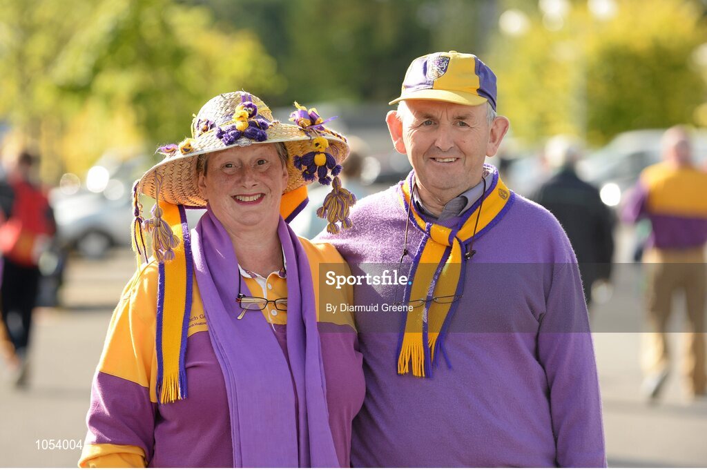 12 September 2015; Wexford supporters Liz McCabe and Des McCabe before the game. Bord Gais Energy GAA Hurling All-Ireland U21 Championship Final, Limerick v Wexford, Semple Stadium, Thurles, Co. Tipperary. Picture credit: Diarmuid Greene / SPORTSFILE