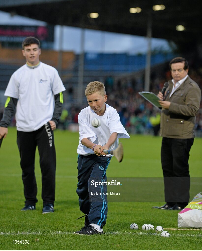 12 September 2015; Jamie Byrnes, Patrickswell GAA Club, Limerick, competes in the half-time Crossbar Challenge. Bord Gais Energy GAA Hurling All-Ireland U21 Championship Final, Limerick v Wexford, Semple Stadium, Thurles, Co. Tipperary. Picture credit: Brendan Moran / SPORTSFILE