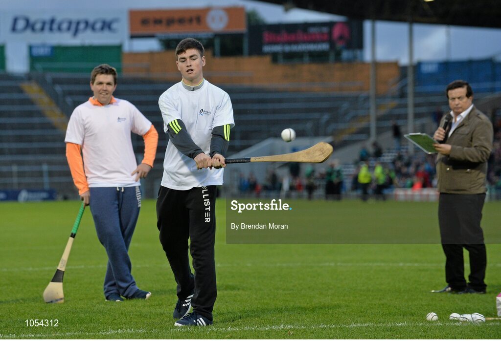 12 September 2015; Seanie O’Brien, Patrickswell GAA Club, Limerick, competes in the half-time Crossbar Challenge. Bord Gais Energy GAA Hurling All-Ireland U21 Championship Final, Limerick v Wexford, Semple Stadium, Thurles, Co. Tipperary. Picture credit: Brendan Moran / SPORTSFILE
