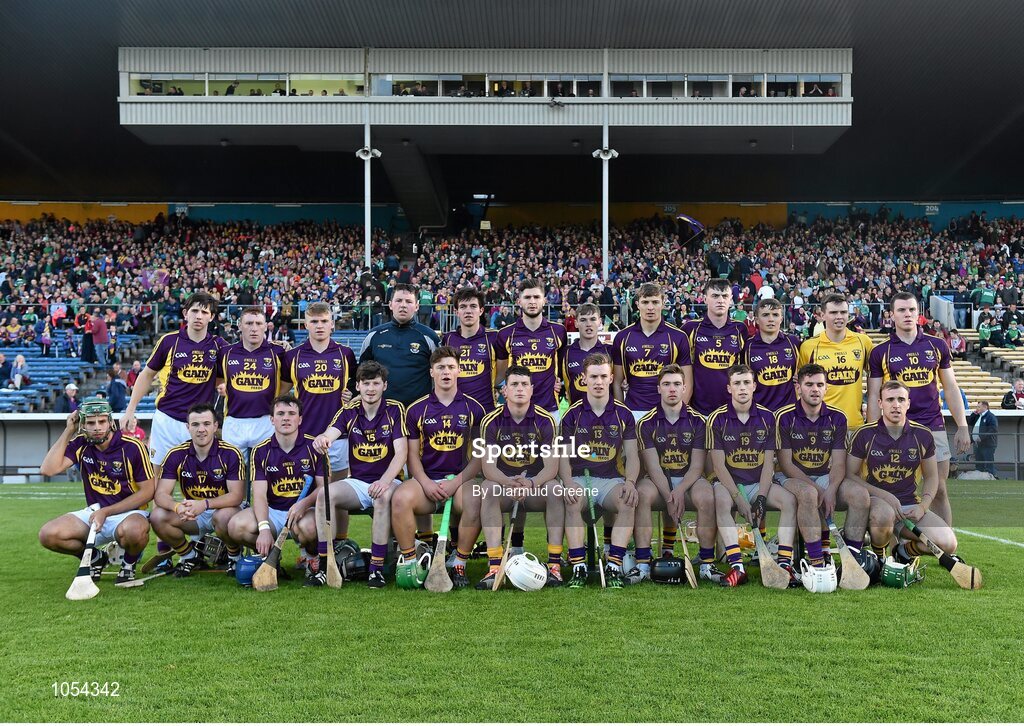 12 September 2015; The Wexford squad. Bord Gais Energy GAA Hurling All-Ireland U21 Championship Final, Limerick v Wexford, Semple Stadium, Thurles, Co. Tipperary. Picture credit: Diarmuid Greene / SPORTSFILE
