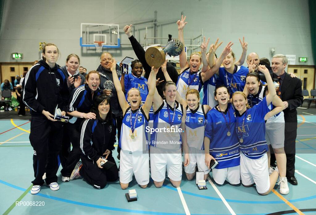 28 March 2009; Team Montenotte Hotel Cork celebrate their victory in the Women's Superleague Final. Basketball Ireland’s Women’s Superleague Final, DCU Mercy v Team Montenotte Hotel Cork, Aura Complex, Letterkenny, Co. Donegal. Picture credit: Brendan Moran / SPORTSFILE
