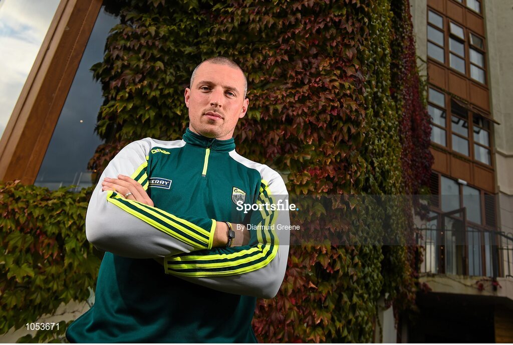 14 September 2015; Kerry's Kieran Donaghy during a press evening ahead of their GAA Football All-Ireland Senior Championship Final with Dublin. Kerry Senior Football Team Press Conference, Brehon Hotel, Killarney, Co. Kerry. Picture credit: Diarmuid Greene / SPORTSFILE