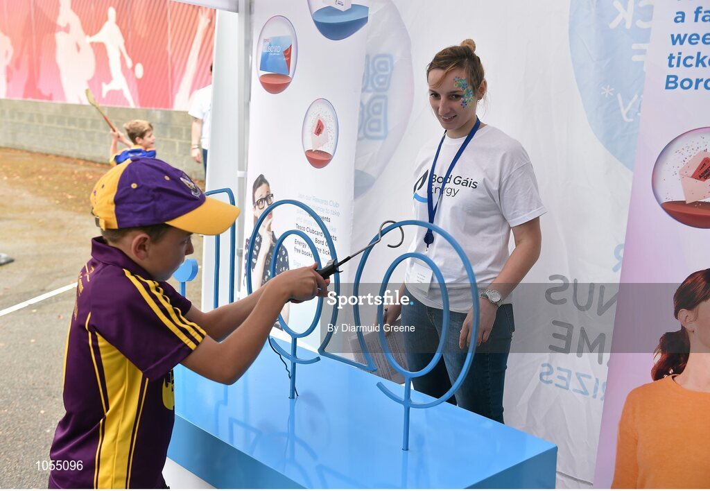 12 September 2015; Joshua Power, from St Abban's GAA club, Adamstown, Co. Wexford, tries his hand at the buzzer game in the Bord Gais Energy fanzone before the game. Bord Gais Energy GAA Hurling All-Ireland U21 Championship Final, Limerick v Wexford, Semple Stadium, Thurles, Co. Tipperary. Picture credit: Diarmuid Greene / SPORTSFILE