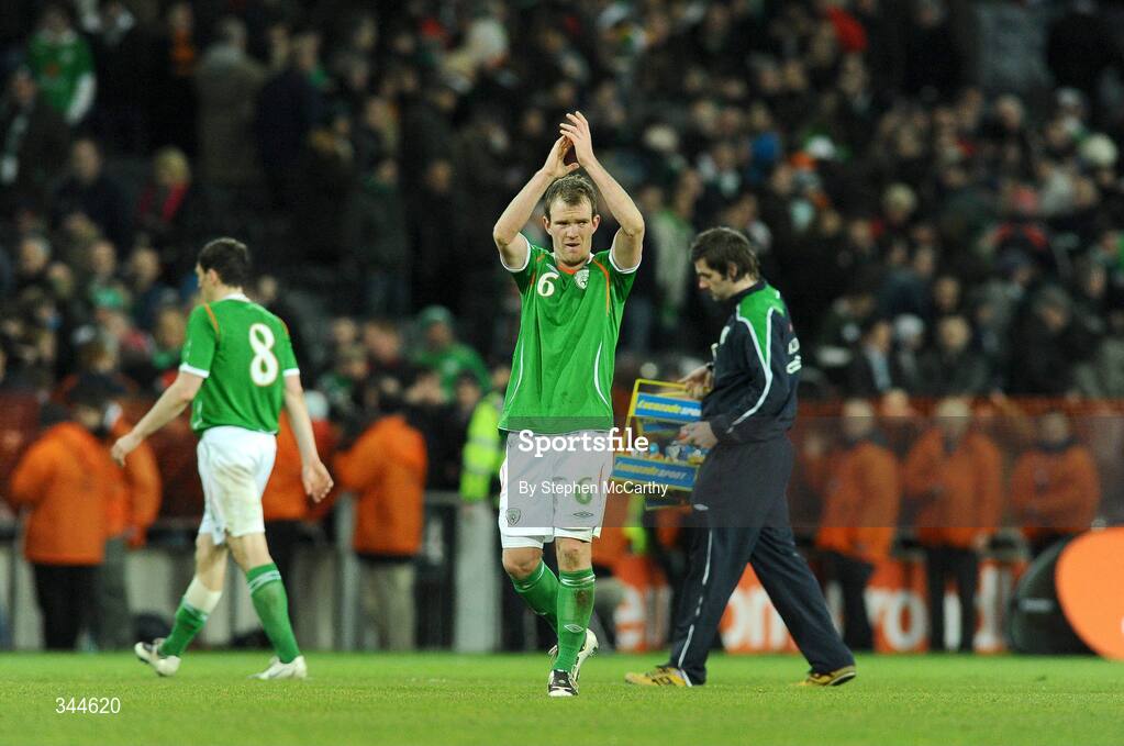 28 March 2009; Glenn Whelan, Republic of Ireland, after the game. 2010 FIFA World Cup Qualifier, Republic of Ireland v Bulgaria, Croke Park, Dublin. Picture credit: Stephen McCarthy / SPORTSFILE