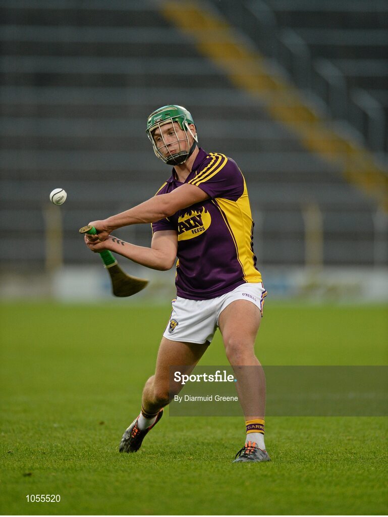 12 September 2015; Conor McDonald, Wexford, takes a free. Bord Gais Energy GAA Hurling All-Ireland U21 Championship Final, Limerick v Wexford, Semple Stadium, Thurles, Co. Tipperary. Picture credit: Diarmuid Greene / SPORTSFILE