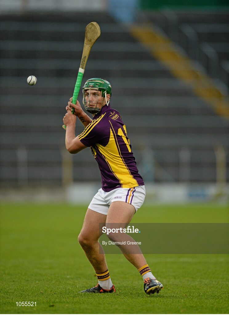 12 September 2015; Conor McDonald, Wexford, takes a free. Bord Gais Energy GAA Hurling All-Ireland U21 Championship Final, Limerick v Wexford, Semple Stadium, Thurles, Co. Tipperary. Picture credit: Diarmuid Greene / SPORTSFILE