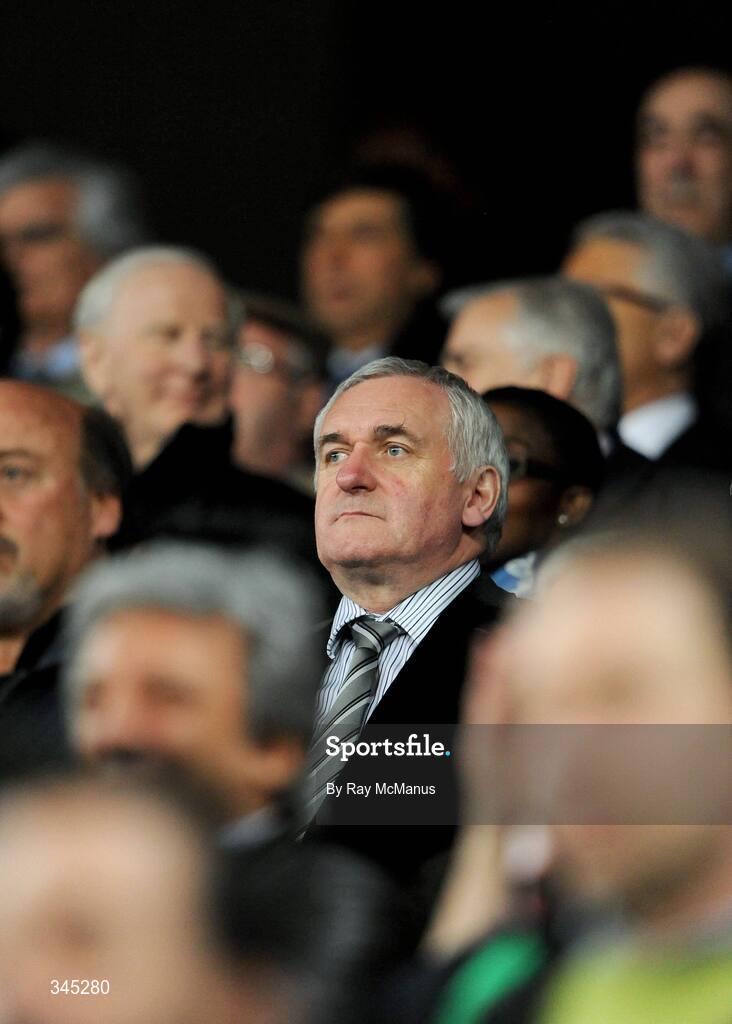 1 April 2009; Former Taoiseach Bertie Ahern TD before the game. 2010 FIFA World Cup Qualifier, Italy v Republic of Ireland, San Nicola Stadium, Bari, Italy. Picture credit: Ray McManus / SPORTSFILE