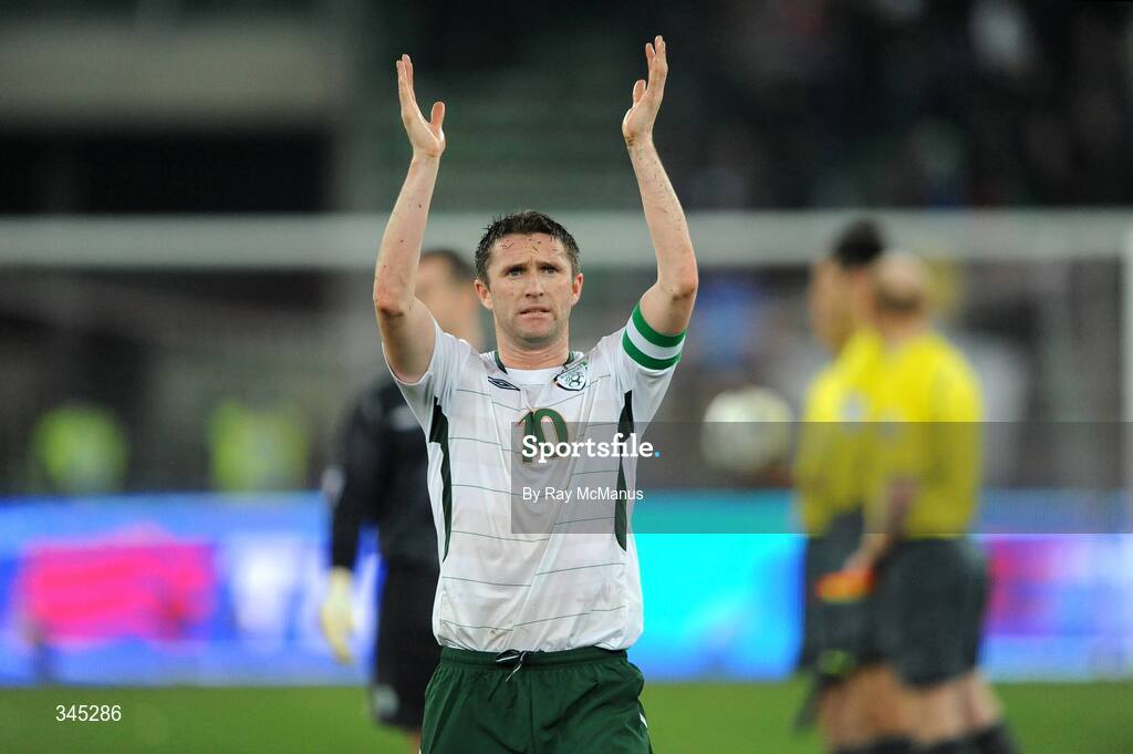 1 April 2009; Republic of Ireland captain Robbie Keane after the gaame. 2010 FIFA World Cup Qualifier, Italy v Republic of Ireland, San Nicola Stadium, Bari, Italy. Picture credit: Ray McManus / SPORTSFILE