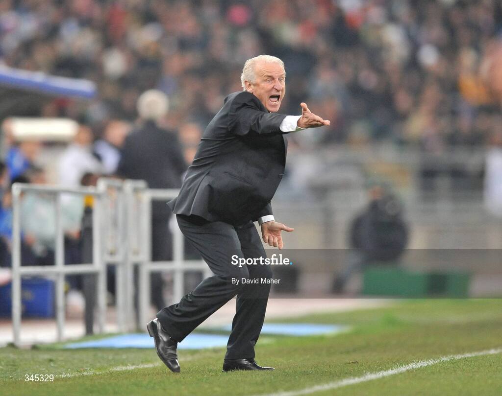 1 April 2009; , Republic of Ireland manager Giovanni Trapattoni during the game. 2010 FIFA World Cup Qualifier, Italy v Republic of Ireland, San Nicola Stadium, Bari, Italy. Picture credit: David Maher / SPORTSFILE