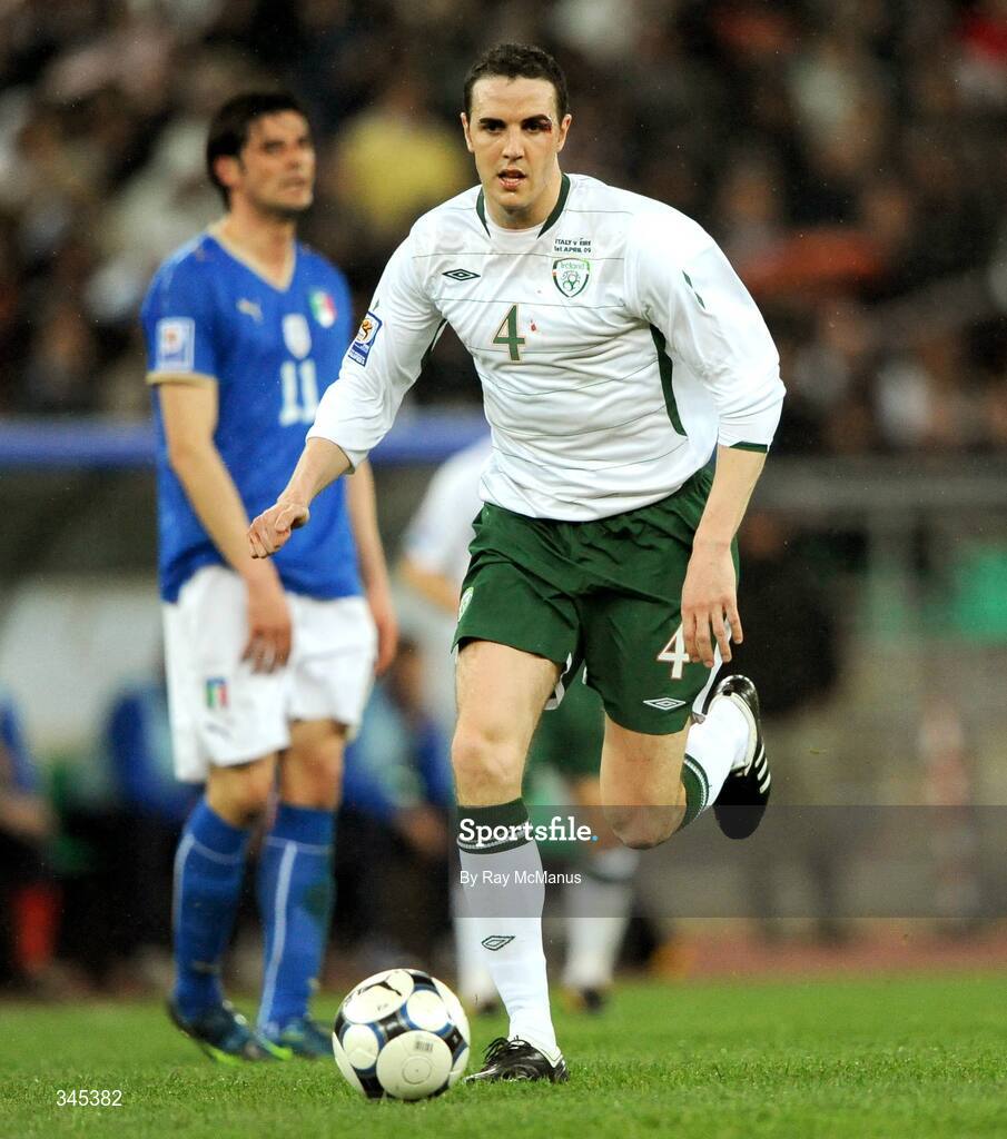 1 April 2009; John O'Shea, Republic of Ireland. 2010 FIFA World Cup Qualifier, Italy v Republic of Ireland, San Nicola Stadium, Bari, Italy. Picture credit: Ray McManus / SPORTSFILE