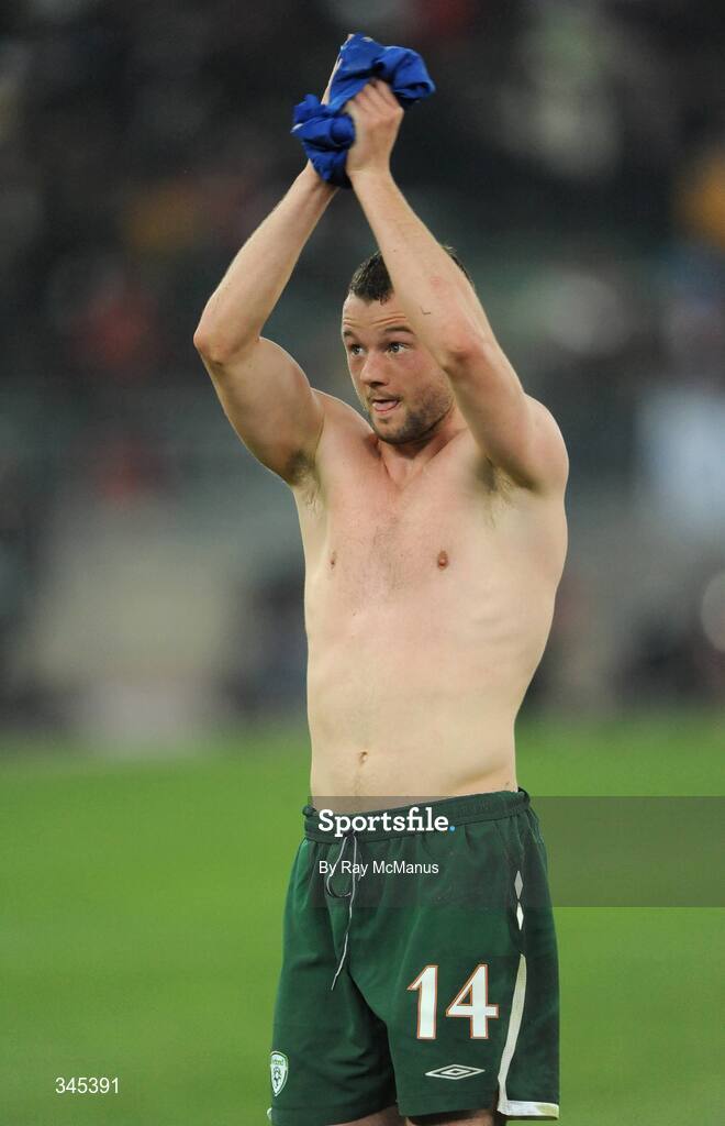 1 April 2009; Noel Hunt, Republic of Ireland, after the game. 2010 FIFA World Cup Qualifier, Italy v Republic of Ireland, San Nicola Stadium, Bari, Italy. Picture credit: Ray McManus / SPORTSFILE