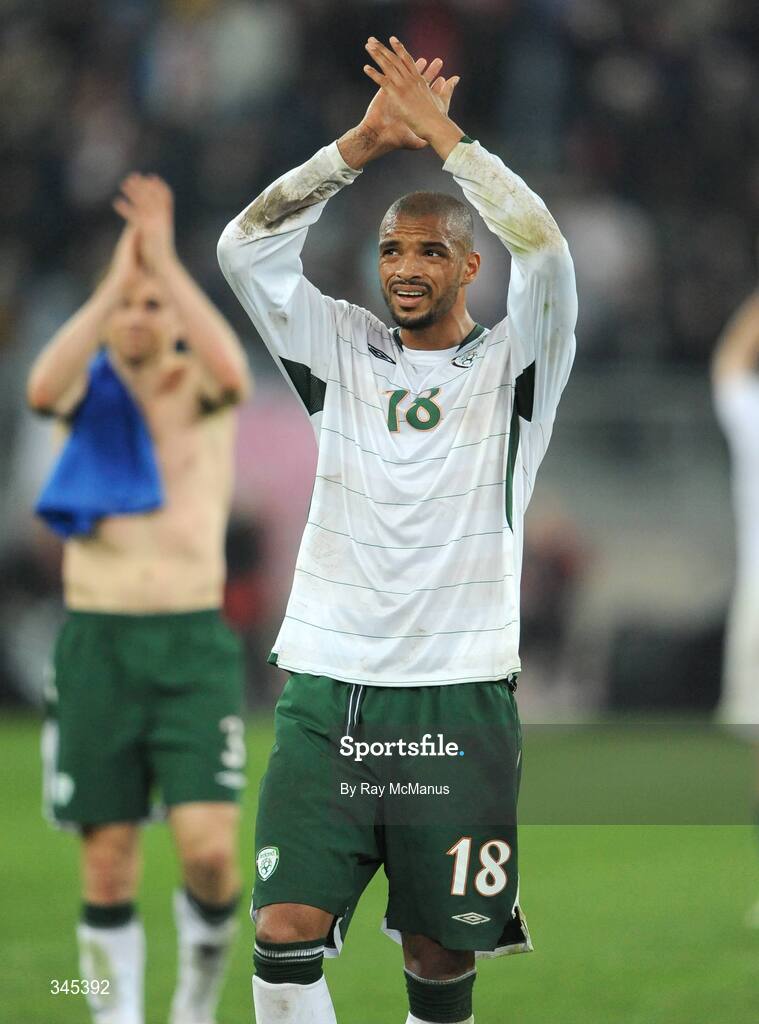 1 April 2009; Caleb Folan, Republic of Ireland, after the game. 2010 FIFA World Cup Qualifier, Italy v Republic of Ireland, San Nicola Stadium, Bari, Italy. Picture credit: Ray McManus / SPORTSFILE